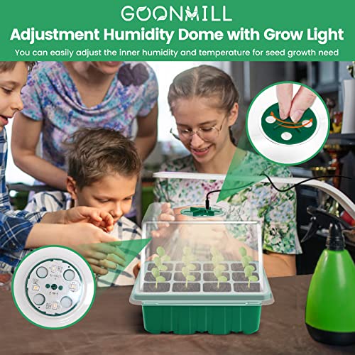 5-Pack Seed Starter Tray with Develop Gentle and Humidity Domes - Indoor Greenhouse Mini Propagator Package for Seedling Progress