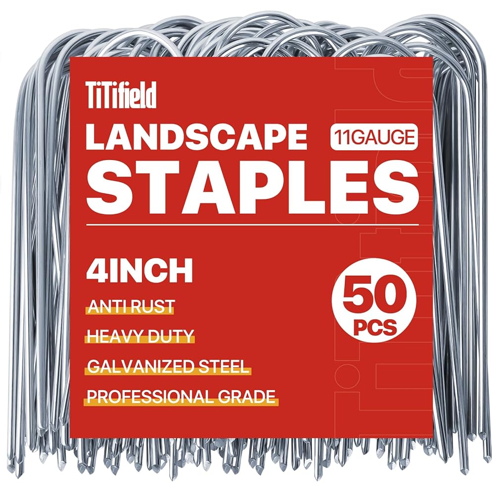 50-Pack U-Formed Backyard Stakes, 4-Inch 11-Gauge Heavy-Obligation Galvanized Staples for Irrigation Tubing, Lawns, Panorama Materials, Irrigation Hoses, and Weeds