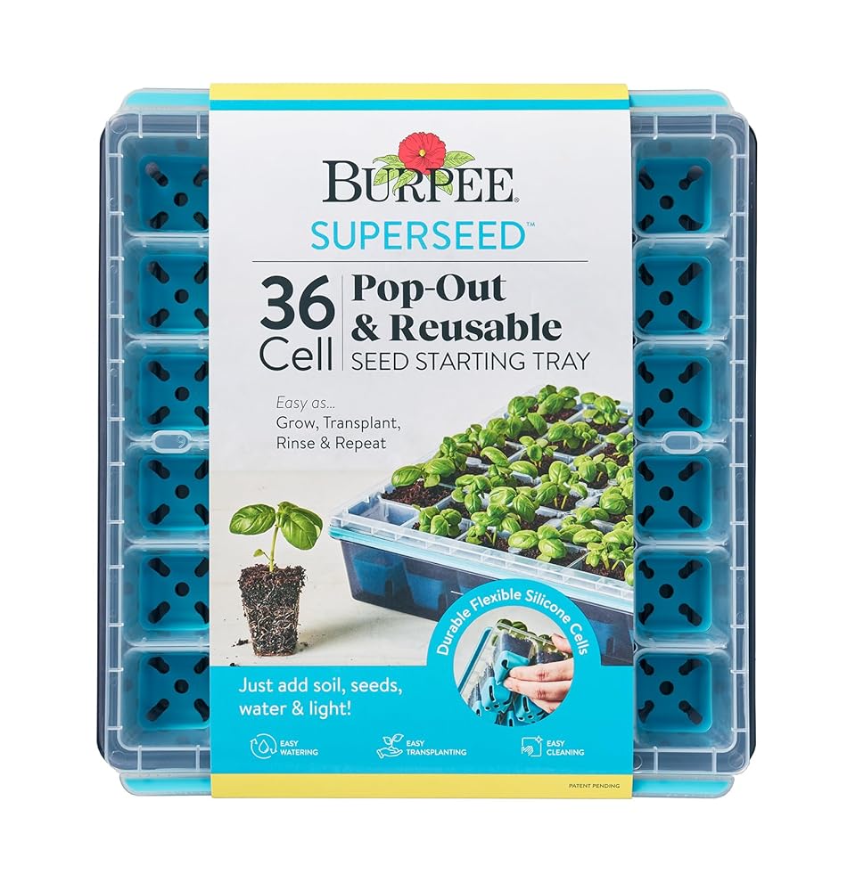 Burpee SuperSeed Seed Beginning Tray | 36-Cell Reusable Seed Starter Equipment | Ultimate for Germinating Vegetable, Flower, and Herb Seeds | Indoor Rising System for Seedlings