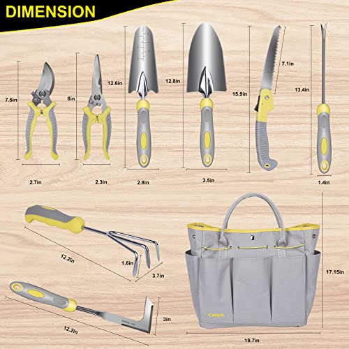 Carsolt 10-Piece Heavy-Responsibility Stainless Metal Gardening Software Set for Digging, Planting, and Pruning, Full with Sturdy Bag and Gloves—Good for Backyard Presents!