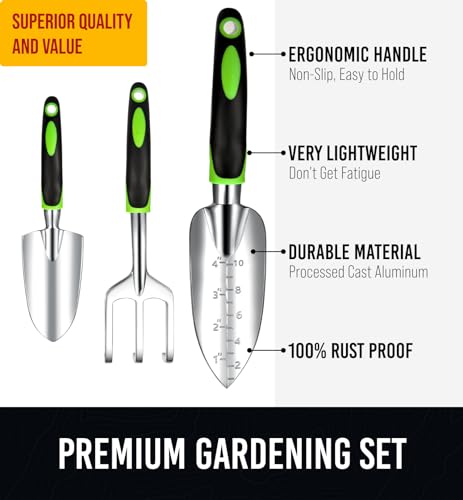 GROWIT Premium Gardening Device Set - 22-Piece Sturdy and Ergonomic Presents for Ladies, Mothers, and Males