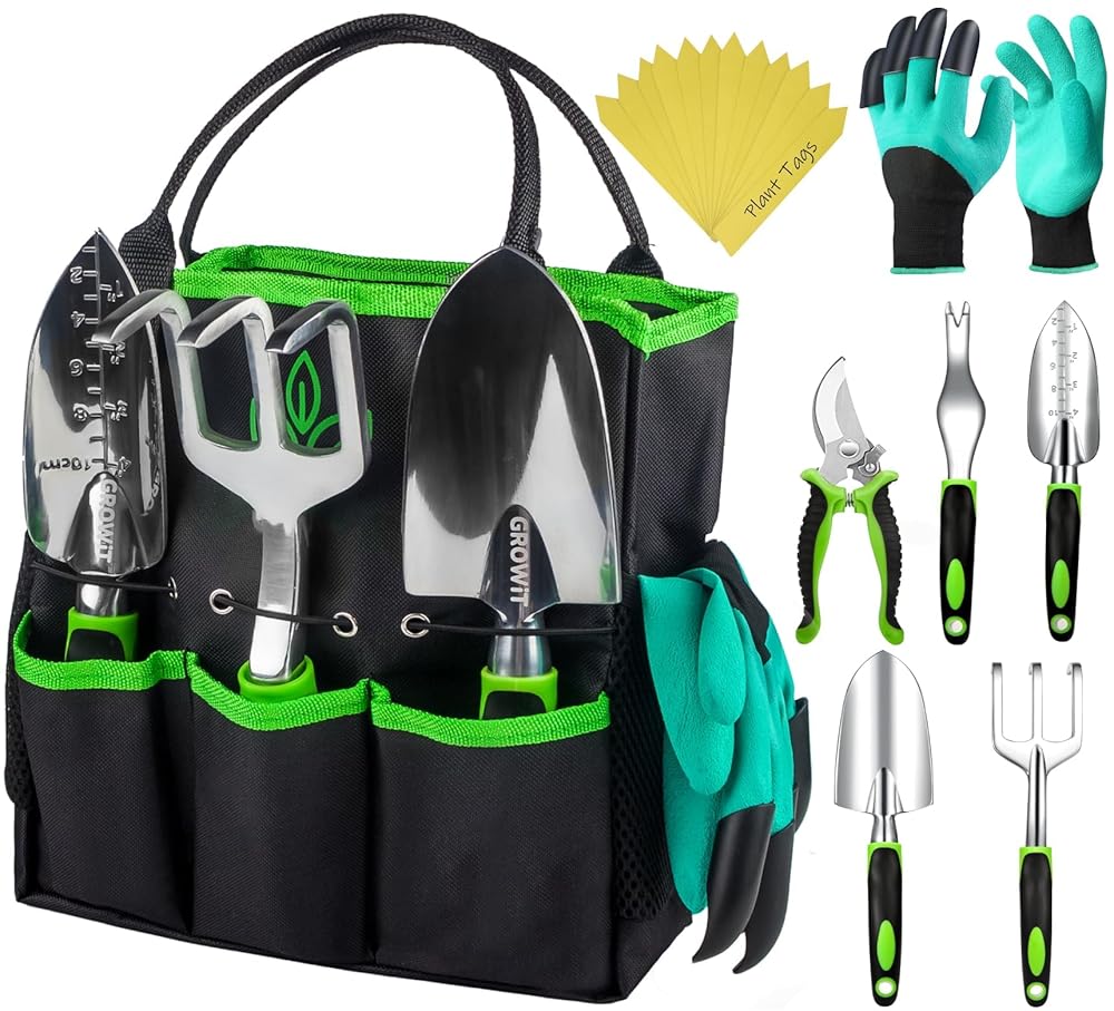 GROWIT Premium Gardening Device Set – 22-Piece Sturdy and Ergonomic Presents for Ladies, Mothers, and Males