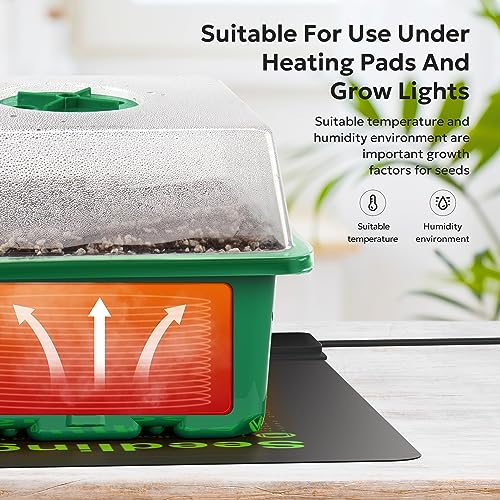 MIXC 10-Pack Seed Starter Tray Package with Humidity Dome (120 Cells Whole) - Plant Starter Trays and Base Mini Greenhouse Germination Set for