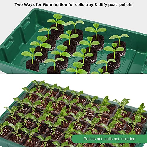 MIXC 5-Pack Seedling Starter Trays, Mini Propagator Greenhouse Package with Humidity-Managed Vented Domes and Base for Seed Germination (40 Cells per Tray, Whole of 200 Cells)